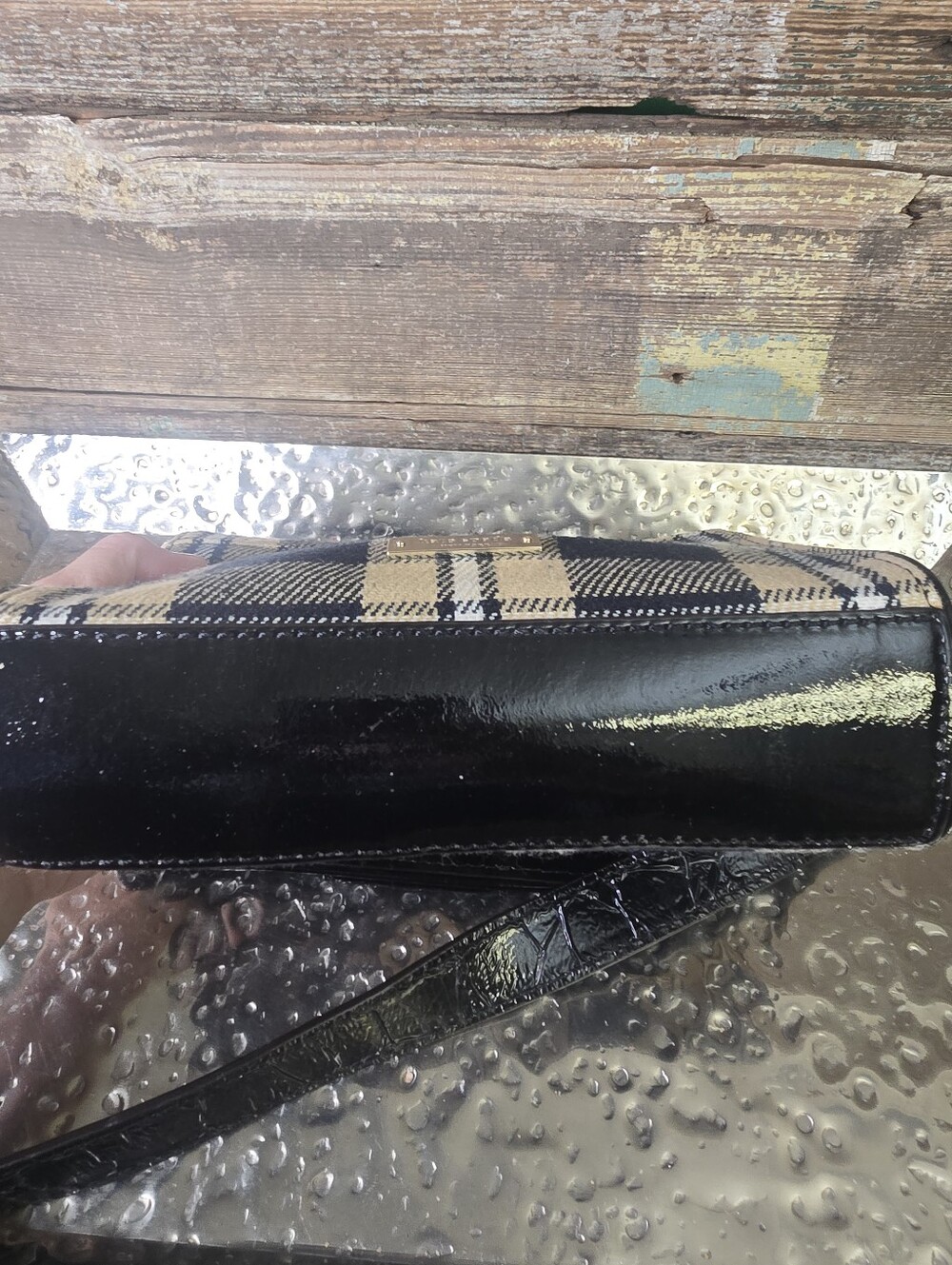 Kate Spade Wool Plaid Crossbody Bag Rare Script Lining Y2K, Vintage - Picture 8 of 13